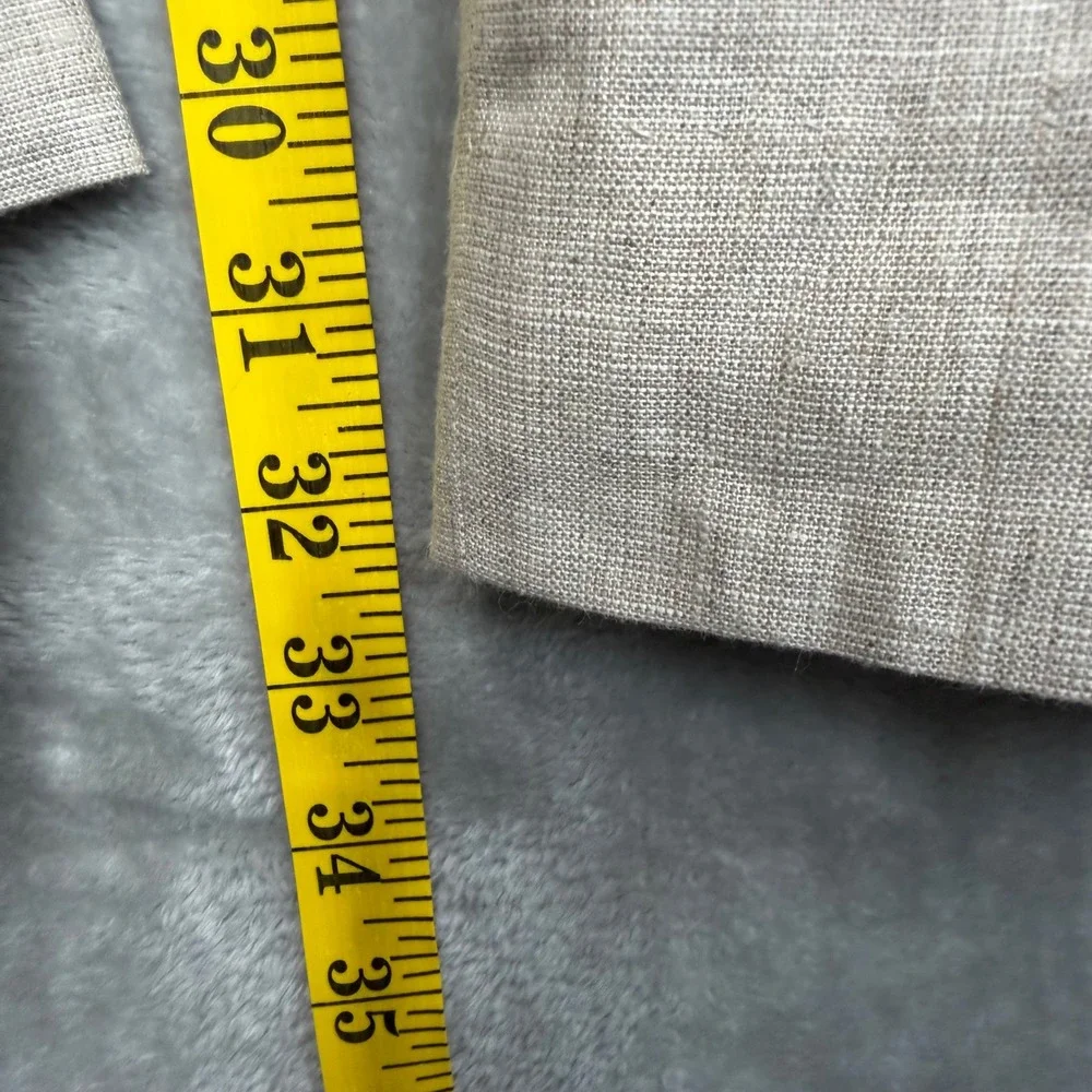 StudioSuits Dress Pants Mens 38 Beige Bespoke Linen Blend Trousers Hand Crafted